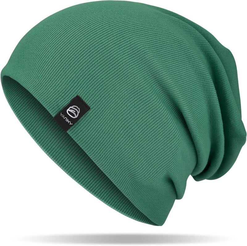 YANIKY Slouchy Beanie for Women, Mens Soft Cotton Beanie Hat, Double Layer Windproof Skull Cap for All Seasons - Image 1